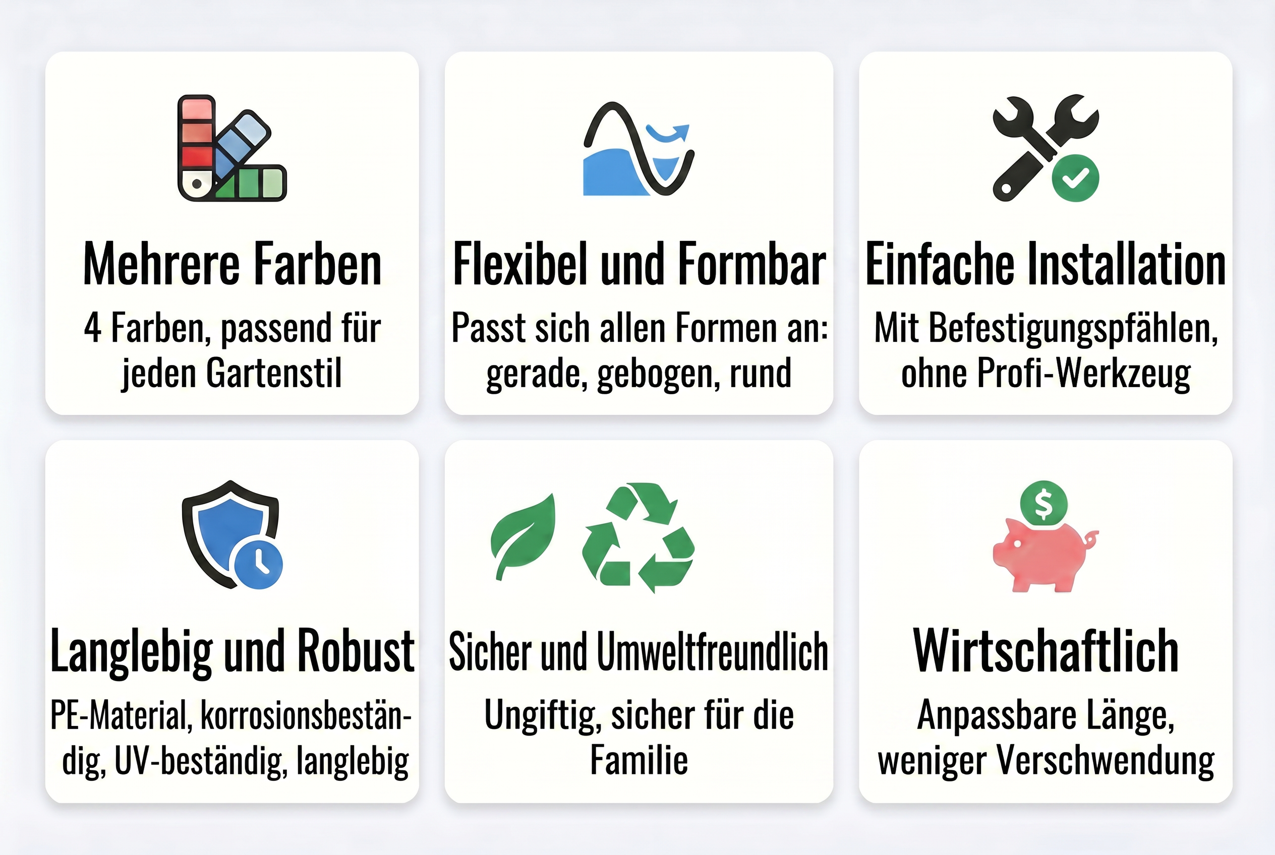 Matrix: Farben, Befestigung, Flexibilitaet und OEM-Export-Synergie