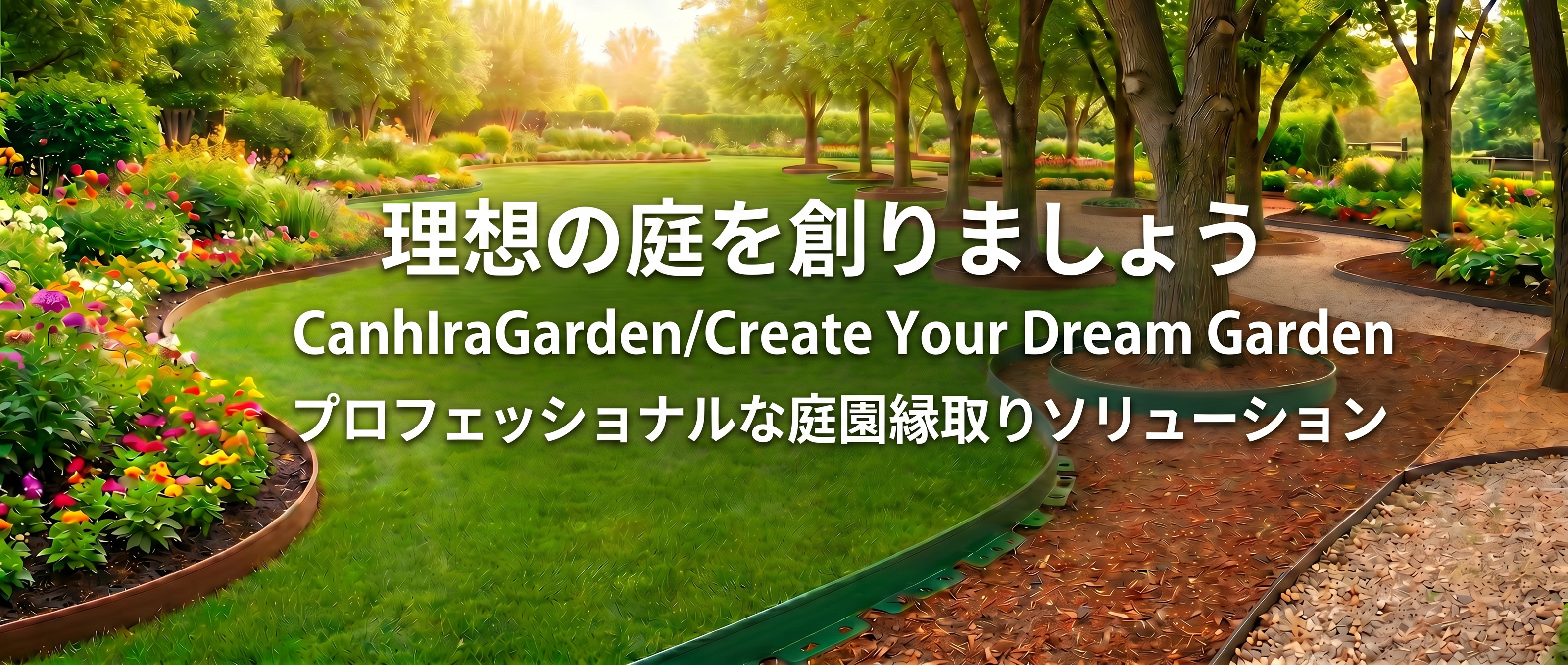 メインビジュアル：耐候PE造園エッジングロールで芝・花壇の境、施工・流通B2B向け